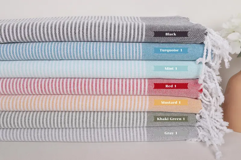 Monogram Kitchen Towel, 40x18 Cotton Striped Towel, Custom Hand Towel, Gym Towel, Personalized Home Gift Wedding, Bathroom Towels, Embroidery Towels - 2