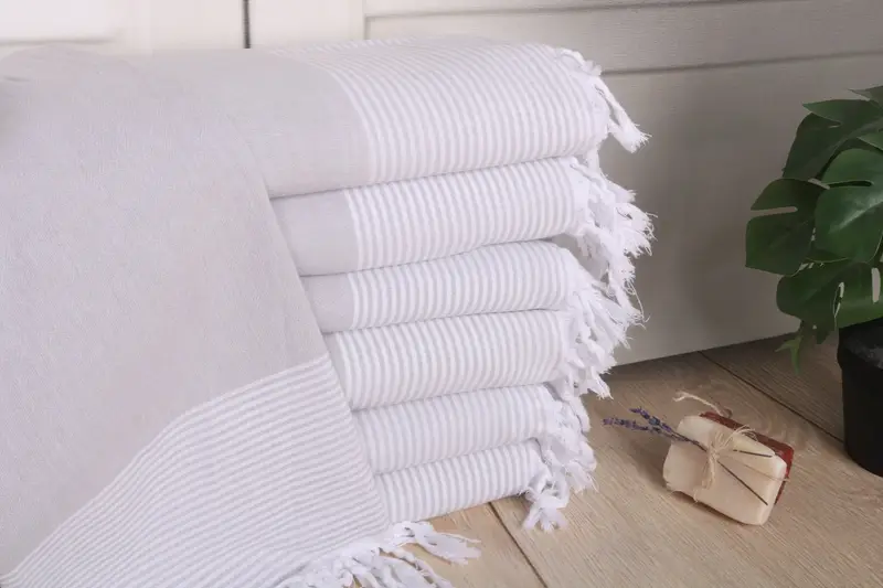 Summer Gift Gray Cotton Towel Personalized Wedding Gift, 40x71 Inches