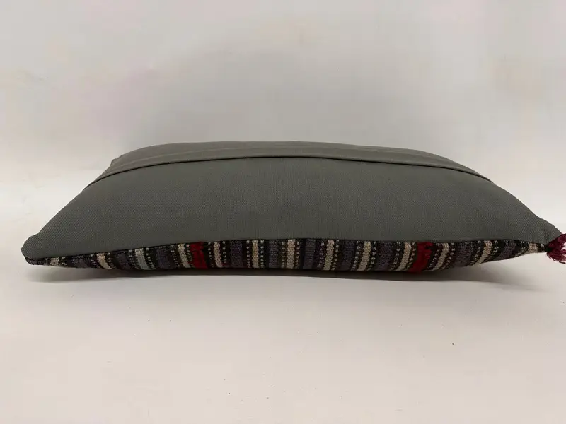 Pillow Case, Boho Pillow, 12x24 Blue Cushion Case, Turkish Kilim Pillow, Boho Pillow Sham Cover, Ottoman Pillow Case - 7
