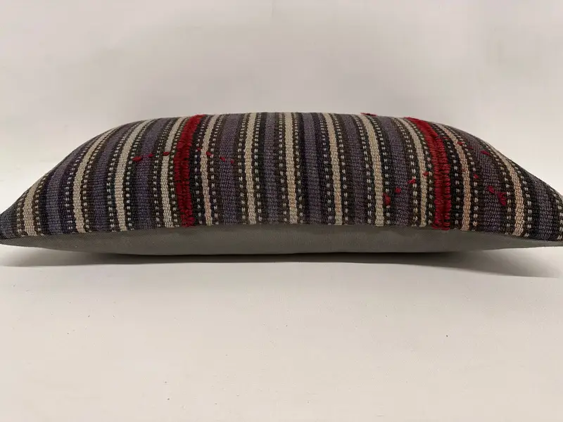 Pillow Case, Boho Pillow, 12x24 Blue Cushion Case, Turkish Kilim Pillow, Boho Pillow Sham Cover, Ottoman Pillow Case - 5