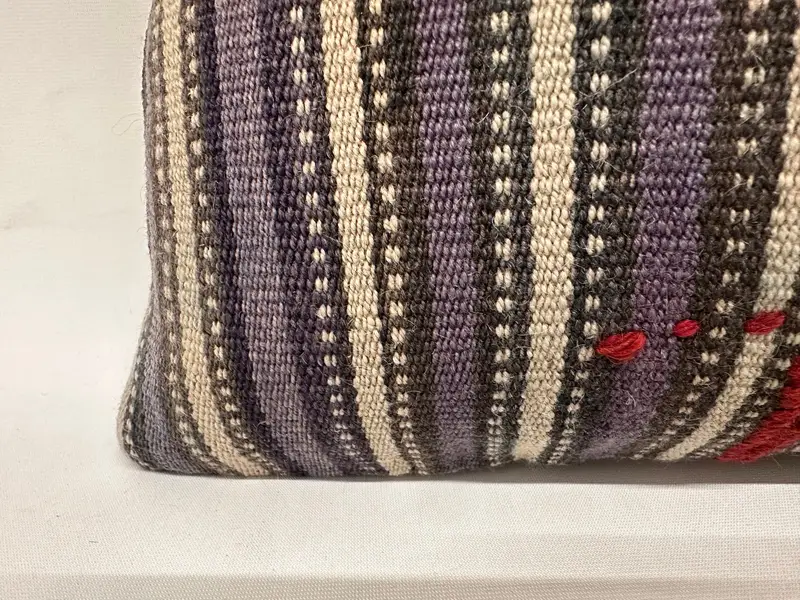 Pillow Case, Boho Pillow, 12x24 Blue Cushion Case, Turkish Kilim Pillow, Boho Pillow Sham Cover, Ottoman Pillow Case - 2