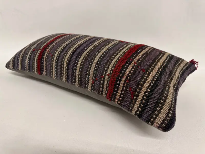 Pillow Case, Boho Pillow, 12x24 Blue Cushion Case, Turkish Kilim Pillow, Boho Pillow Sham Cover, Ottoman Pillow Case - 6