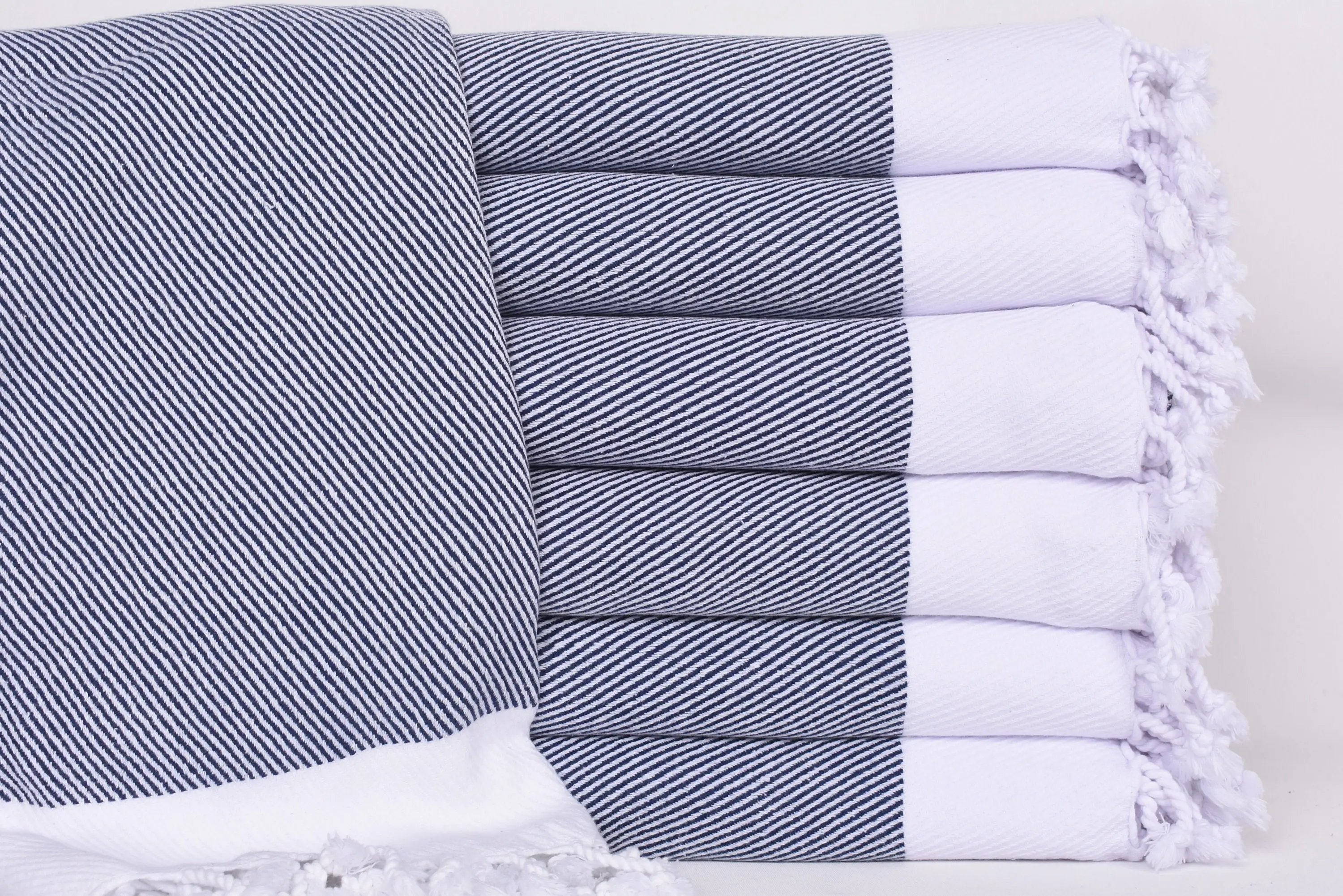 Gift For Her Navy Chevron Towel, 70x40 Inches, Organic Cotton - 1