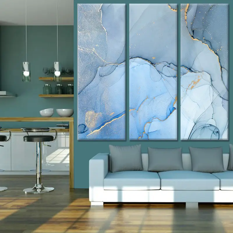 Marble Art, Blue Marble Art, Abstract Canvas Art, Wall art Canvas, Gold Abstract Art, Trendy Modern Art, Modern Decor, Contemporary Decor - 2