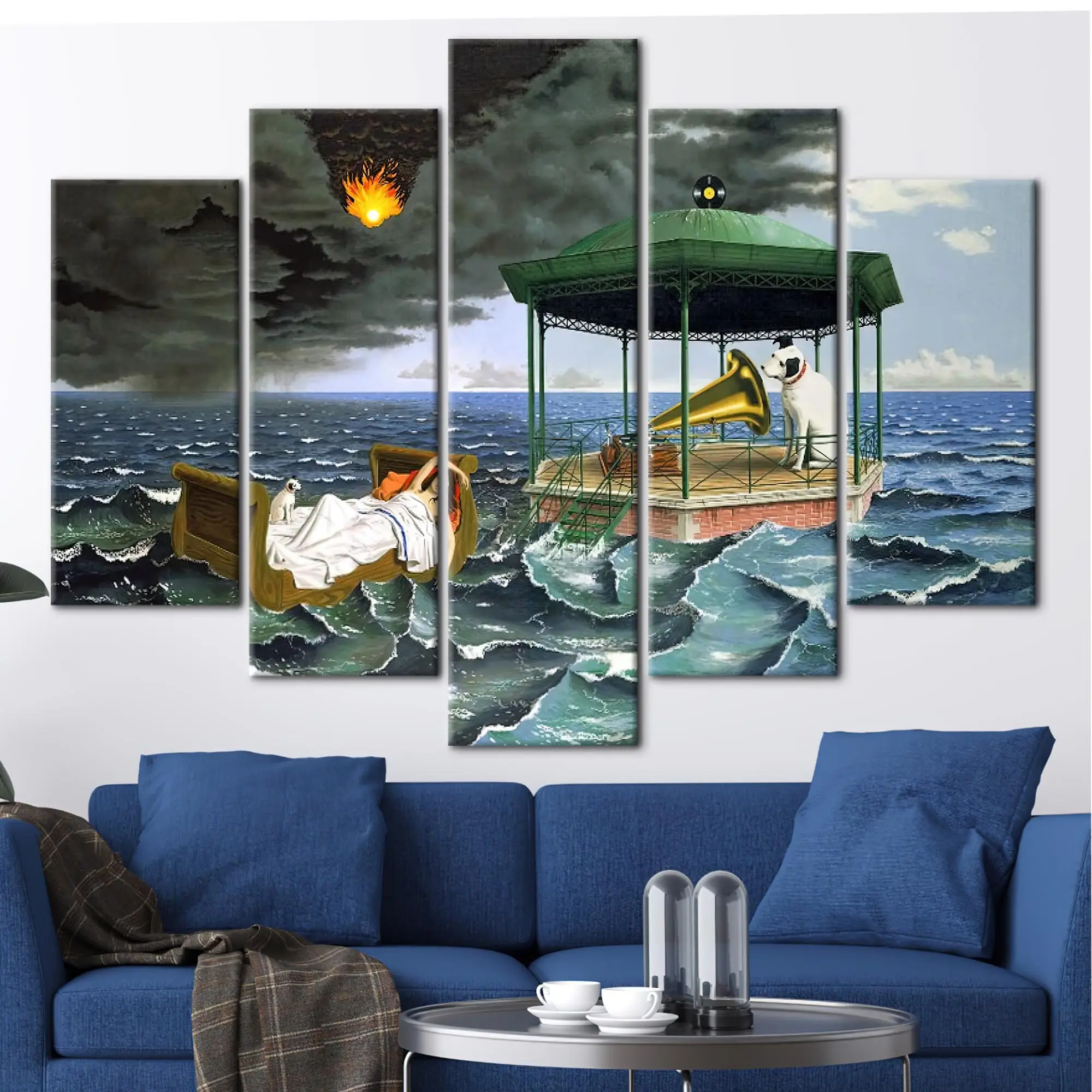 Surreal Seascape Canvas: Entre les Trous Printed Art - 1