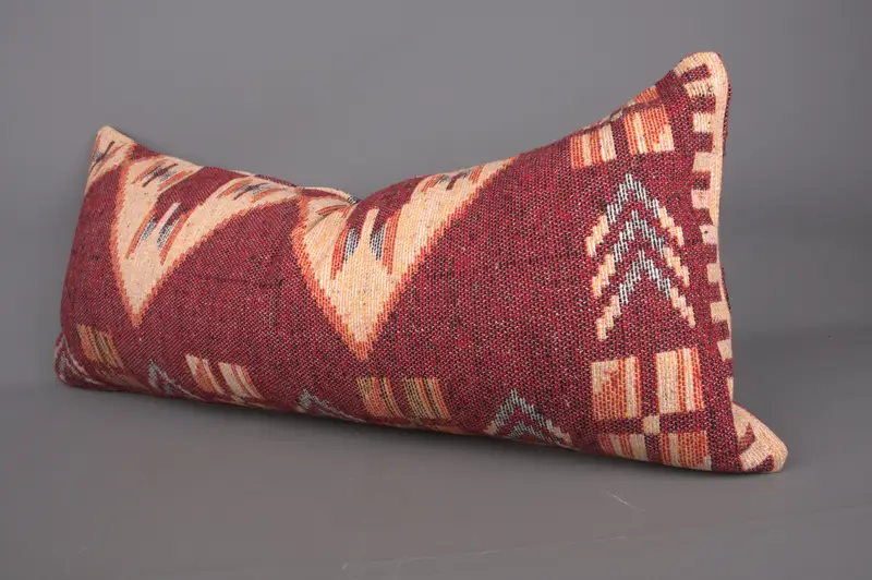 Tribal Cushion Case, 16x36 Red Pillow Case, Home Decor Pillow, Boho Pillow Sham Cover, Antique Pillows, Pillow, Decorative Pillow Case - 3