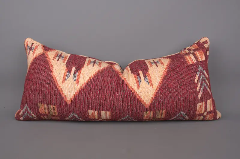 Tribal Cushion Case, 16x36 Red Pillow Case, Home Decor Pillow, Boho Pillow Sham Cover, Antique Pillows, Pillow, Decorative Pillow Case - 1