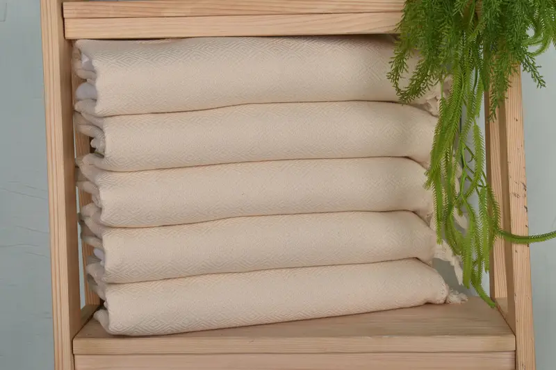 Diamond Hand Towel Natural Cotton Beige, Hand Towel 20x36 Inches