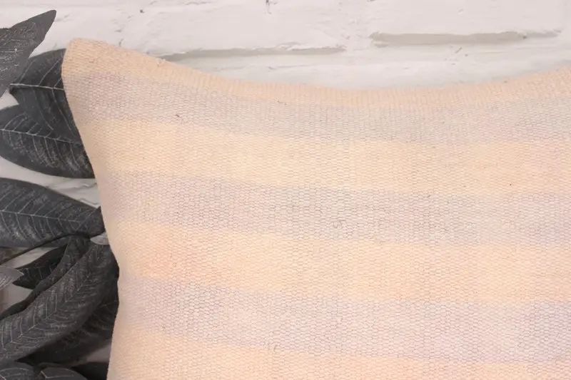 Cotton Pillow, Antique Pillows, 18x18 Beige Pillow Case, Cushion, Turkish Pillow, Handmade Kilim Cushion, Knitted Pillow, Outdoor Patio Pillow Case - 2
