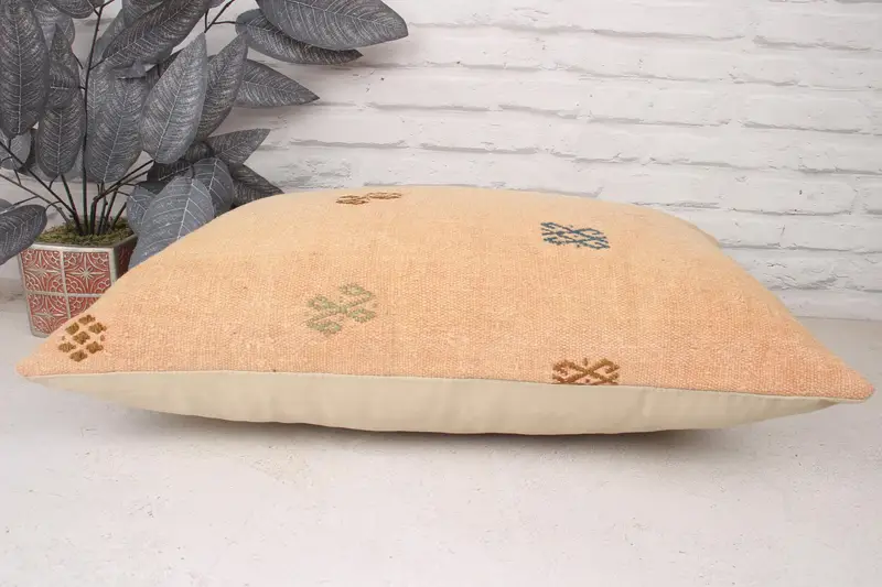 Vintage Kilim Pillow, Authentic Cushion, Cushion, 16x24 Beige Pillow Case, Luxury Cushion, Boho Pillow, Tribal Cushion, Antique Pillows - 5