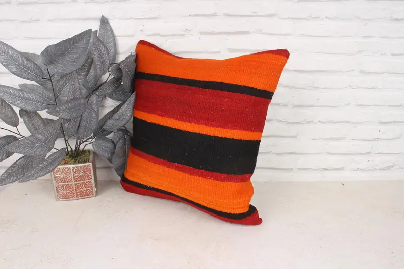Pillow for Couch, Sustainable Cushion, Cushion Cover, Boho Pillow, Boho Throw Pillow, 18x18 Red Pillow Cover, Turkish Pillow - 4