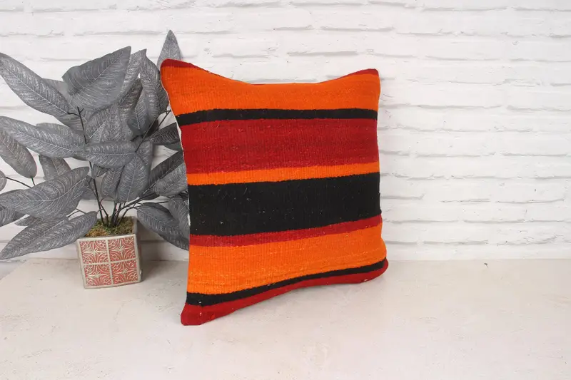 Pillow for Couch, Sustainable Cushion, Cushion Cover, Boho Pillow, Boho Throw Pillow, 18x18 Red Pillow Cover, Turkish Pillow - 3