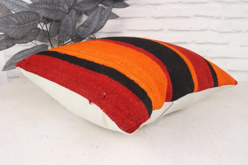 Pillow for Couch, Sustainable Cushion, Cushion Cover, Boho Pillow, Boho Throw Pillow, 18x18 Red Pillow Cover, Turkish Pillow - 6