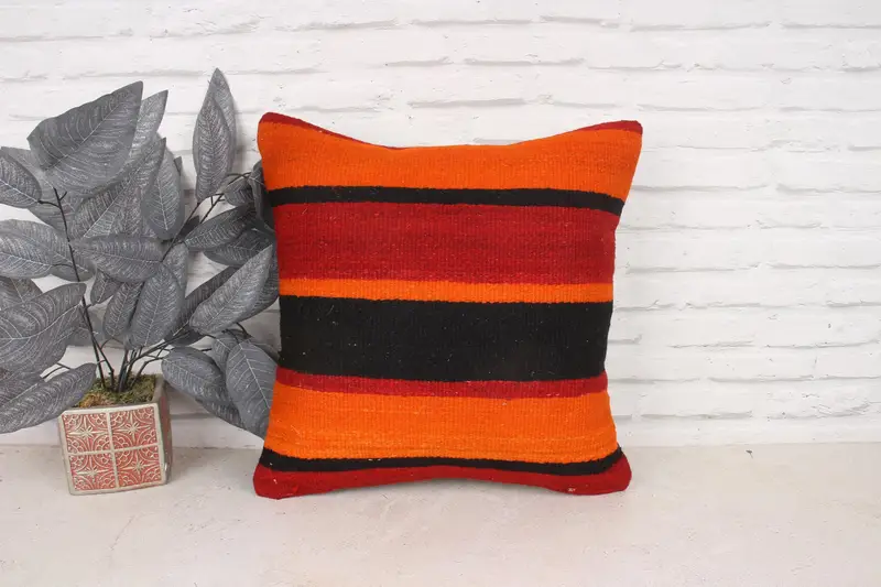 Pillow for Couch, Sustainable Cushion, Cushion Cover, Boho Pillow, Boho Throw Pillow, 18x18 Red Pillow Cover, Turkish Pillow - 1