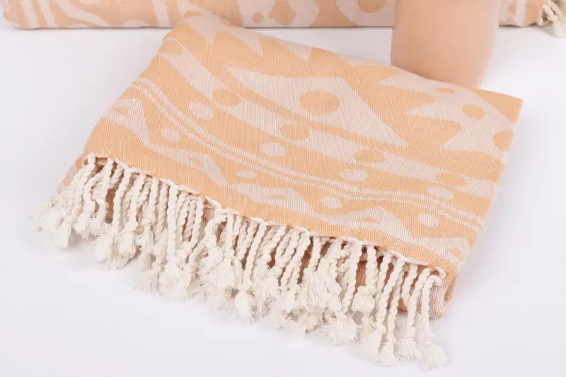 Custom Name Towel, 70x40 Cotton Round Pattern Towel, Custom Towel Beach, Unique Gift, Gift For Her, Large Turkish Towel, Housewarming Gift - 6