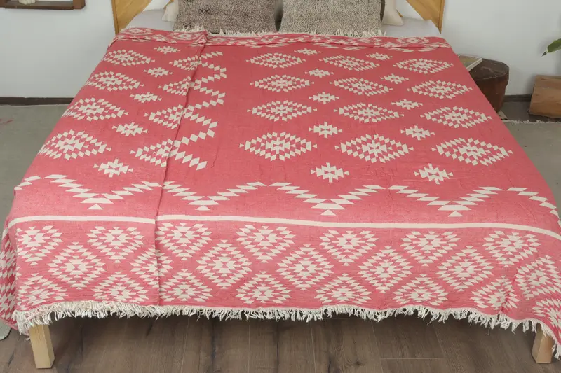 84x56 Cotton Kilim Design Towel, Throw Blanket Couch, Summer Gift, Bachelorette Party Items, Decorative Blanket, Bachelorette Gifts - 8