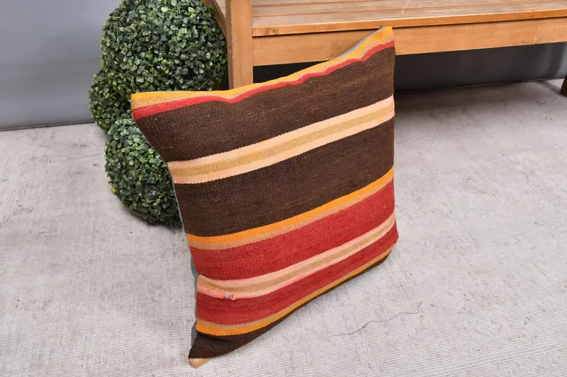 Vintage Kilim Pillow, Gift Pillow, Cushion Case, Vintage Kilim Pillow Cushion Case, 20x20 Red Cushion, Luxury Cushion, Pillow for Sofa - 7