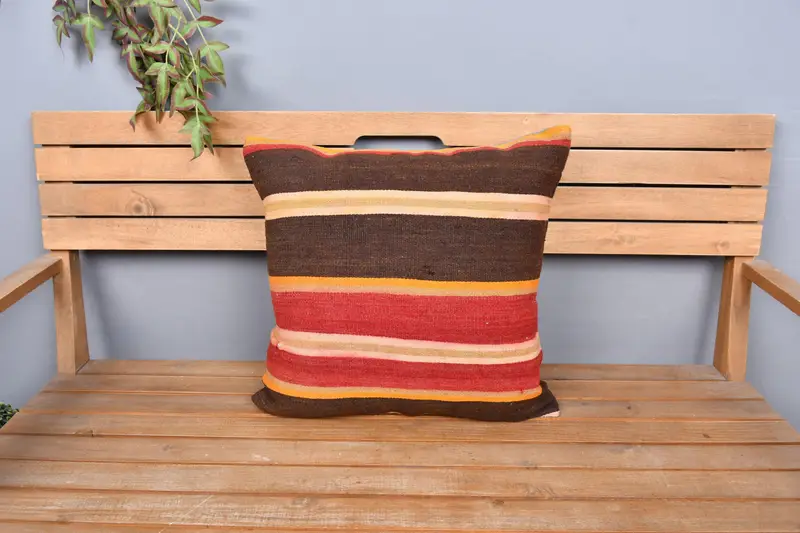 Vintage Kilim Pillow, Gift Pillow, Cushion Case, Vintage Kilim Pillow Cushion Case, 20x20 Red Cushion, Luxury Cushion, Pillow for Sofa - 6