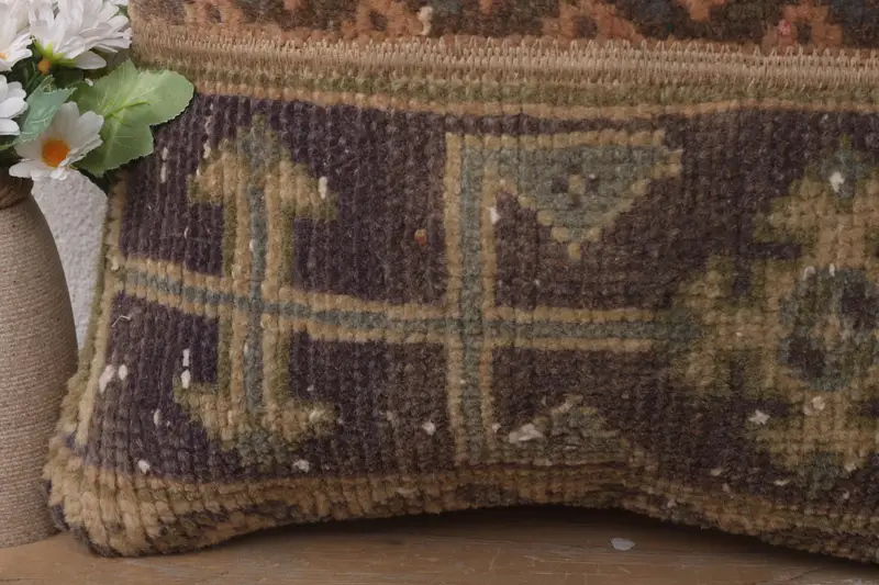 16x16 Blue Cushion Case, Cushion Cover, Vintage Kilim Throw Pillow, Toss Cushion Case, Muted Pillow Cover, Vintage Pillow, Handmade Kilim Cushion - 3