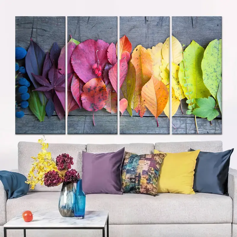 Sonbahar Kanvası: Zarif Ev Dekorasyonu için Canlı Yaprak Baskı