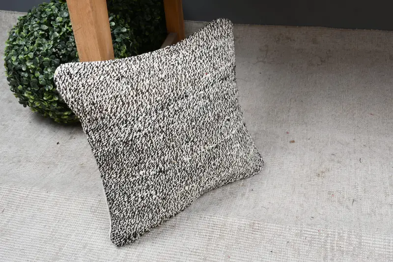 Turkish Bench Cushion Cover, Hippie Throw Pillow Sham, 12x12 Brown Cushion, Kilim Pillow Cover, Pillow Case, Pillow for Couch, Kilim Cushion Sham - 7