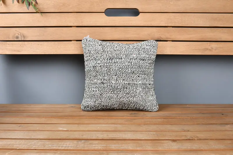 Turkish Bench Cushion Cover, Hippie Throw Pillow Sham, 12x12 Brown Cushion, Kilim Pillow Cover, Pillow Case, Pillow for Couch, Kilim Cushion Sham - 6