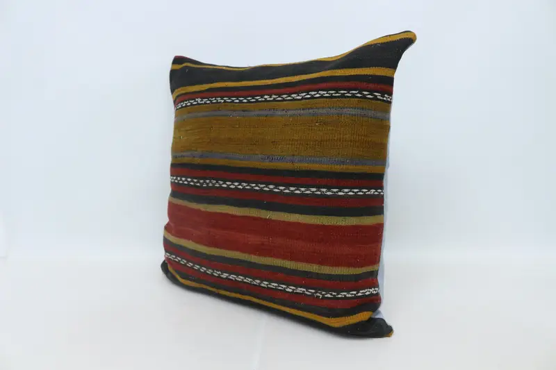 Kilim Pillow Cover, Pillow for Sofa, Handmade Kilim Cushion, 28x28 Brown Cushion Case, Living Room Throw Pillow Case, Cushion - 4