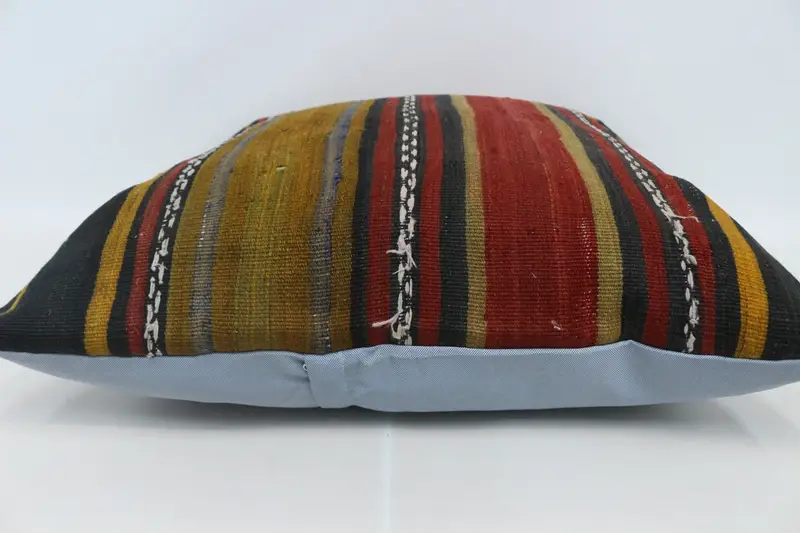 Kilim Pillow Cover, Pillow for Sofa, Handmade Kilim Cushion, 28x28 Brown Cushion Case, Living Room Throw Pillow Case, Cushion - 5