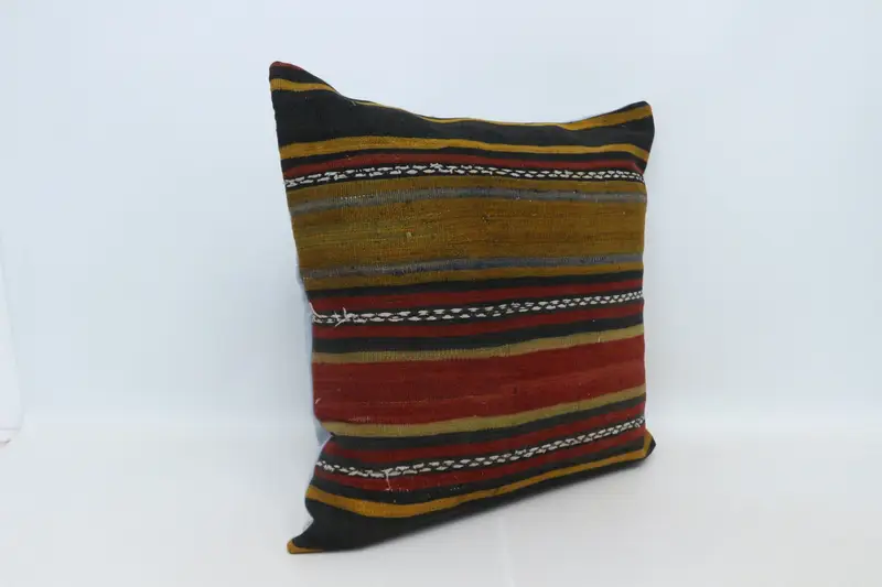 Kilim Pillow Cover, Pillow for Sofa, Handmade Kilim Cushion, 28x28 Brown Cushion Case, Living Room Throw Pillow Case, Cushion - 3