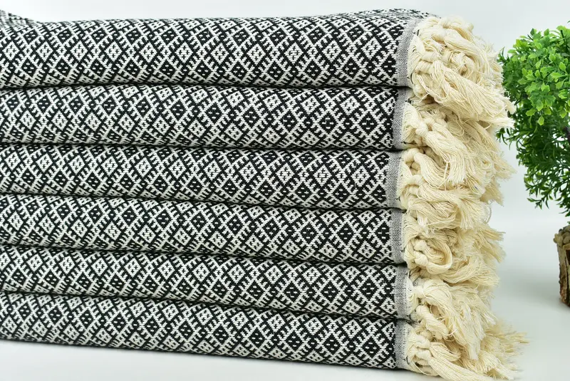 Bridesmaid Gifts, Turkish Towel USA, Bridal Shower Gifts, Guest Towel, Custom Beach Towel, 70x40 Cotton Diamond Towel, Turkish Beach Towel Monogram - 3