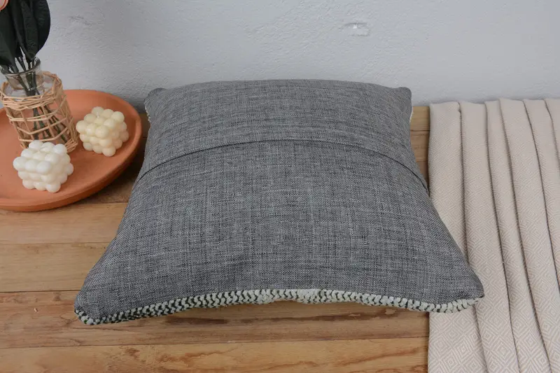 Antique Pillows, 18x18 Blue Pillow, Turkish Kilim Pillow, Vintage Kilim Throw Pillow, Lounge Throw Pillow Cover, Pillow Sham - 6