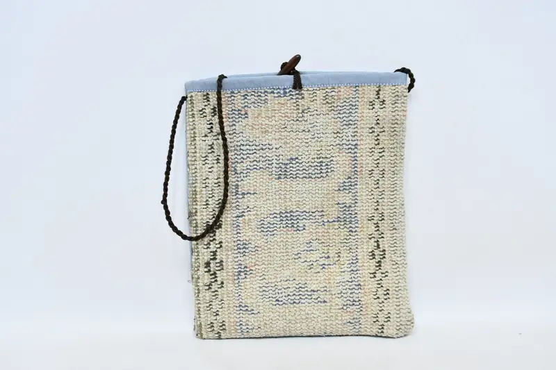 Art-Deco-Kelim-Tasche mit verstellbarem Riemen, Woll-Umhänge-Kelim-Tasche