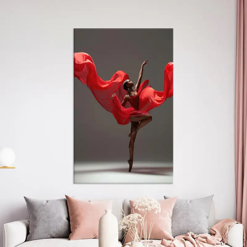Ballerina Wall Art, Canvas Wall Art, Woman Wall Art, Girl Room Decor, arte moderno de pared, arte de pared de la sala de estar, decoración de pared de salón, - 4