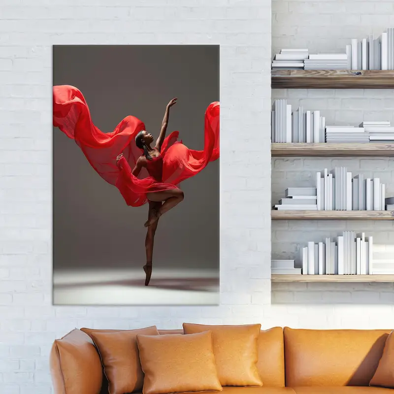 Ballerina Wall Art, Canvas Wall Art, Woman Wall Art, Girl Room Decor, arte moderno de pared, arte de pared de la sala de estar, decoración de pared de salón, - 3