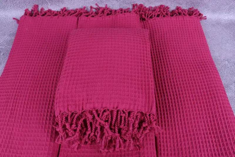 Bridesmaid Proposal Gift, Bachelorette Party Gifts, 68x36 Cotton Waffle Towel, Embroidered Towel, Fringed Turkish towel for poolside, Bachelor Gifts - 4