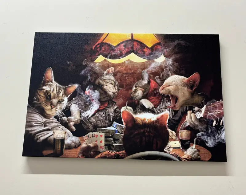 Eleganter abstrakter Katzen-Poker-Spielzimmer-Leinwanddruck