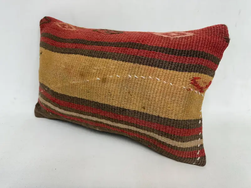 Cushion, Pillow for Couch, Lounge Throw Pillow, Vintage Pillow, Accent Pillow Cover, Turkish Kilim Pillow, Luxury Pillow Cover, 12x20 Beige Pillow - 4