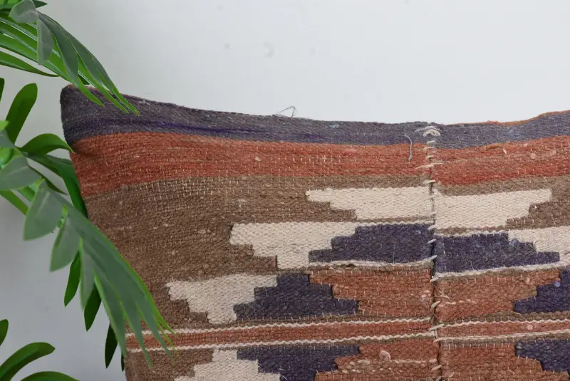 Decorative Throw Cushion Case, Cushion, 20x20 Brown Pillow, Sustainable Pillow, Kilim Pillow, Boho Pillow Sham Cover, Throw Kilim Pillow - 2