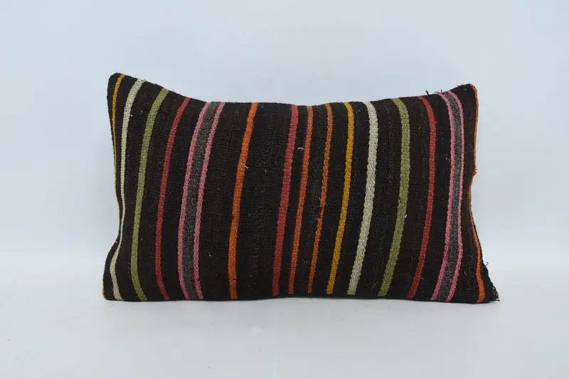Chair Striped Turkish Euro Sham, Brown Gift 12x20 inch Pillow Case - 1