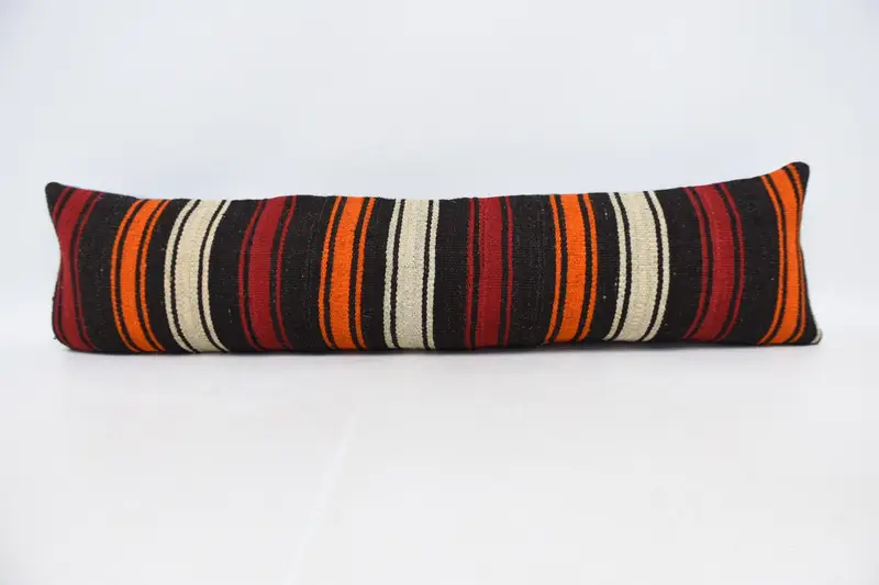 Garden Striped Vintage Cushion Case, Brown Antique 12x48 inch Pillow Case - 1