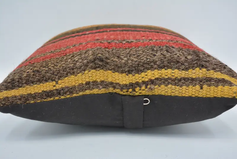 Bir tür yastık kılıfı, rustik yastık kasası, Türk yastığı, koltuk yastığı, vintage yastık, 12x12 kahverengi yastık kapağı, yastık, antika yastık - 5