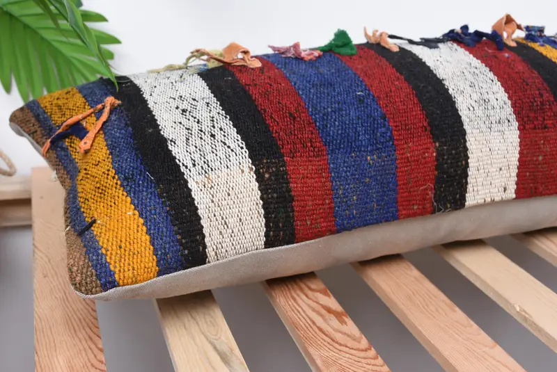 Southwestern Cushion Case, 12x36 Red Cushion, Home Decor Pillow, Handmade Kilim Cushion, Turkish Pillow, Garden Pillow Case, Cushion Cover - 6