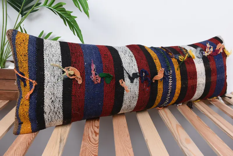 Southwestern Cushion Case, 12x36 Red Cushion, Home Decor Pillow, Handmade Kilim Cushion, Turkish Pillow, Garden Pillow Case, Cushion Cover - 4