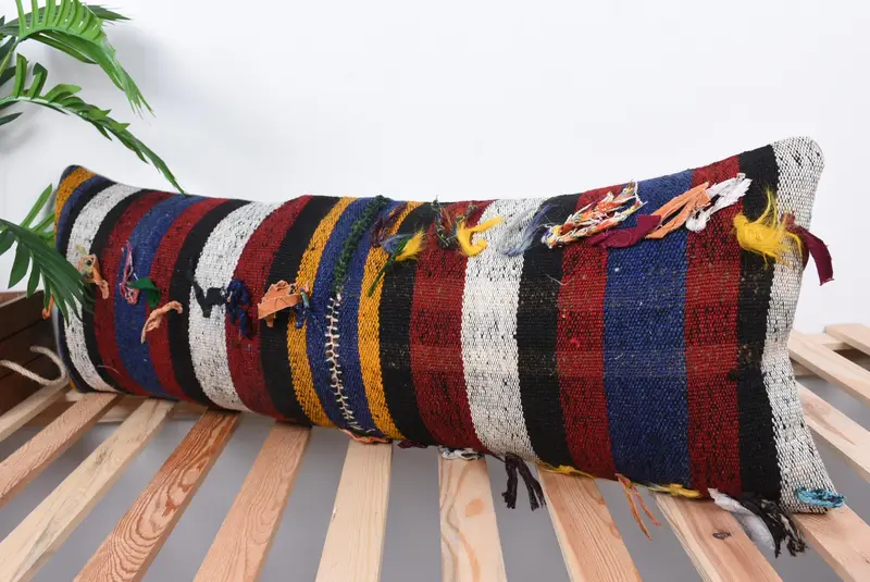 Southwestern Cushion Case, 12x36 Red Cushion, Home Decor Pillow, Handmade Kilim Cushion, Turkish Pillow, Garden Pillow Case, Cushion Cover - 5