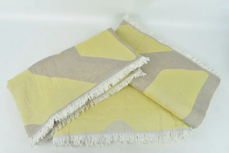 Throw Blanket Couch, Wedding Hand Made Gift, Woven Blanket, Bachelorette Party Favors Beach, 96x84 Cotton Honeycomb Towel, Housewarming Gift - 7