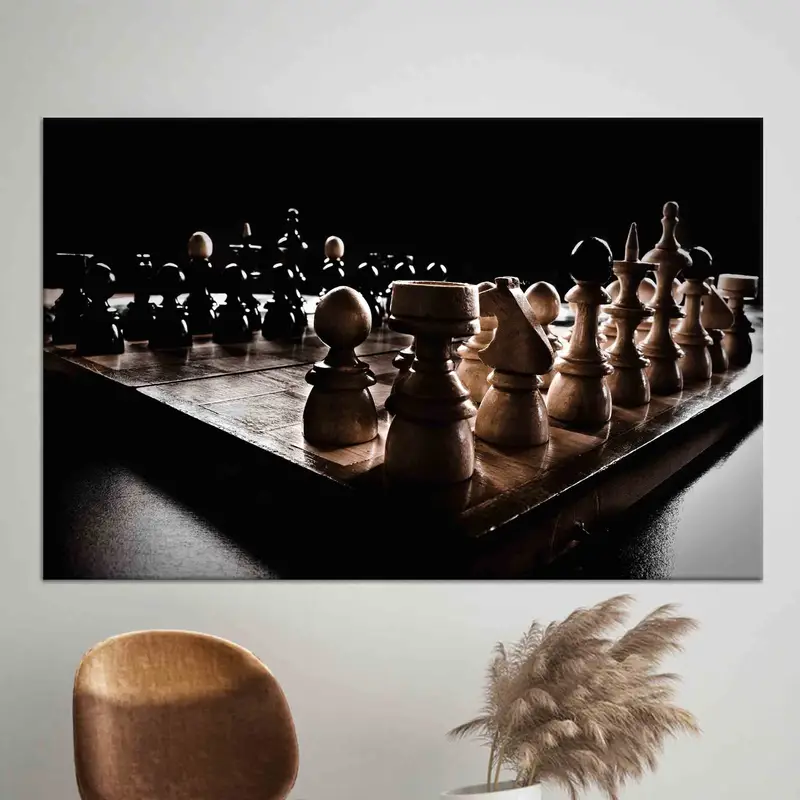エレガントなチェスボード キャンバス: オフィスや友人へのギフトに最適