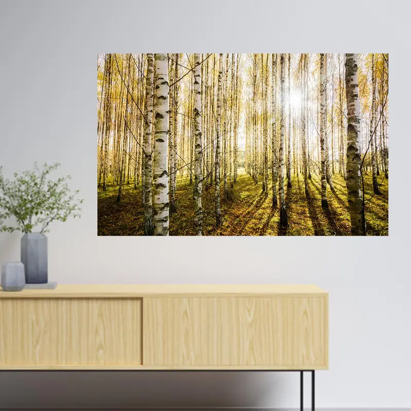 Elegant Printed Glass: Forest Landscape Design for Modern Homes