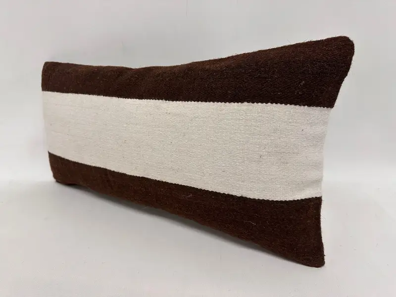 12x24 Brown Cushion Case, Antique Pillows, Vintage Kilim Pillow, Boho Pillow Sham Cover, Handmade Rug Seat Pillow Case, Pillow Cover - 3