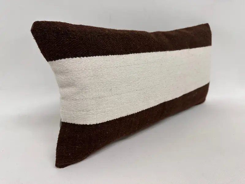 12x24 Brown Cushion Case, Antique Pillows, Vintage Kilim Pillow, Boho Pillow Sham Cover, Handmade Rug Seat Pillow Case, Pillow Cover - 4
