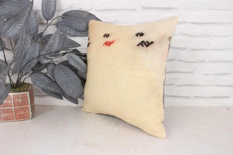 Cushion Cover, Kilim Pillow, Home Decor Pillow, Boho Pillow, Art Deco Pillow Case, 16x16 Beige Pillow Cover, Wholesale Pillow - 4